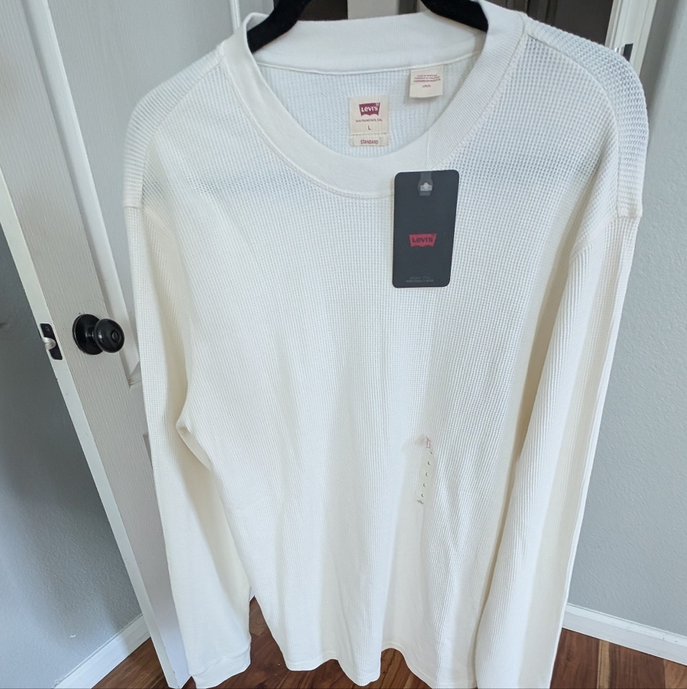 Levi's Long Sleeve Waffle Knit Shirt Size Large Nwt ❤️